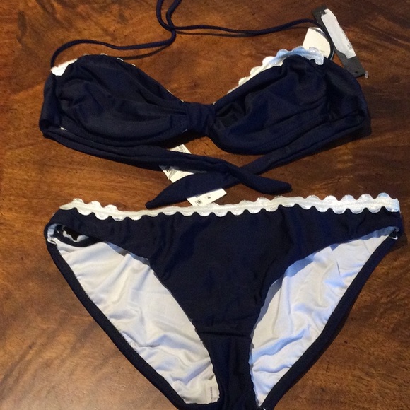 NWT $249 SHOSHANNA SCALLOP NAVY BIKINI - Picture 9 of 9